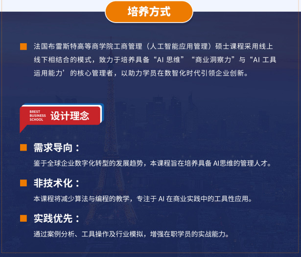 布雷斯特高等商学院工商管理硕士(人工智能应用管理)招生简章