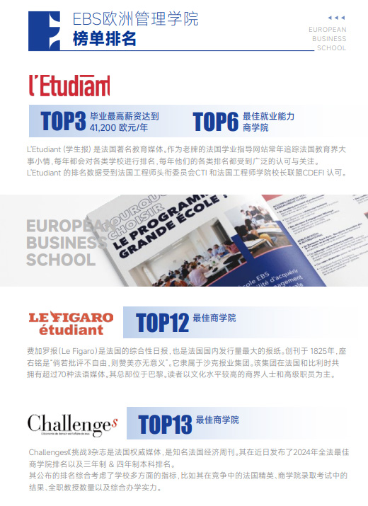 欧洲管理学院EBS Paris（教育学硕士）招生简章