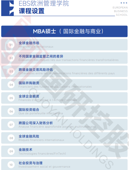 欧洲管理学院EBS Paris（经济学硕士简章）招生简章