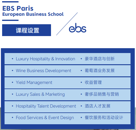 欧洲管理学院EBS Paris（国际酒店管理硕士）招生简章