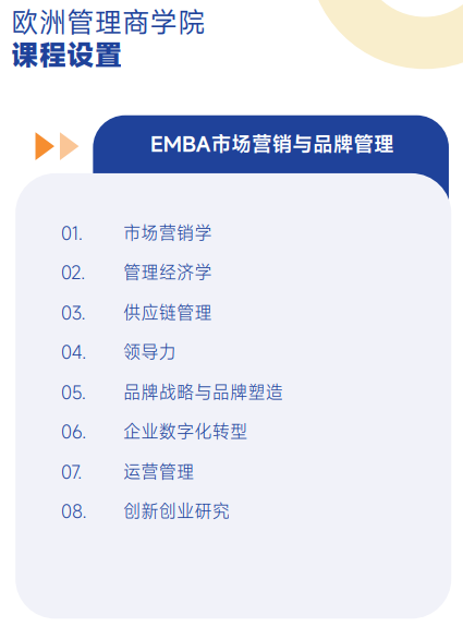 欧洲管理学院EMBA招生简章