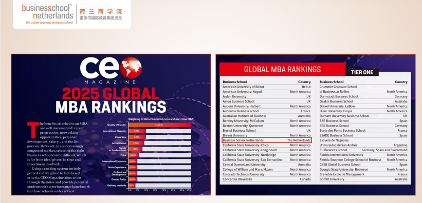 荷兰商学院MBA硕士项目