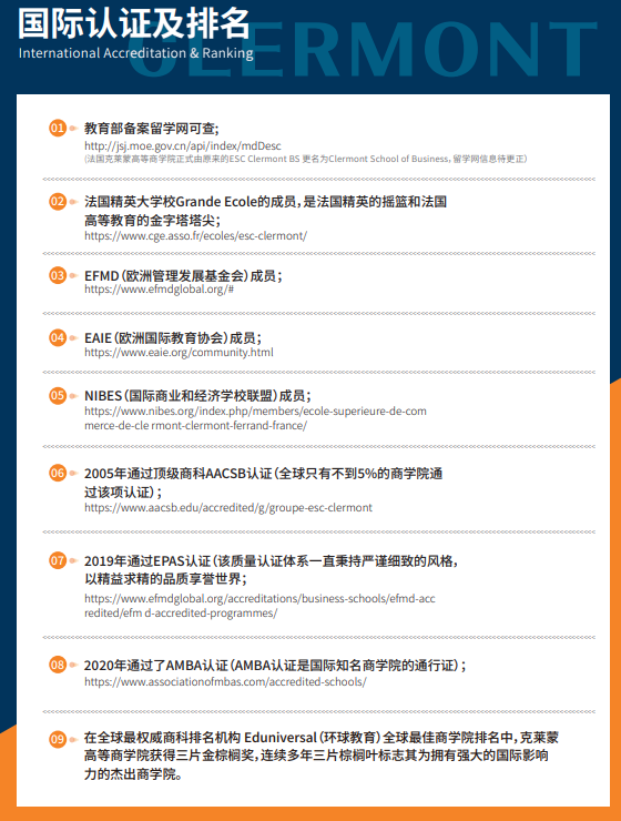 法国克莱蒙高等商学院工商管理博士(DBA)项目