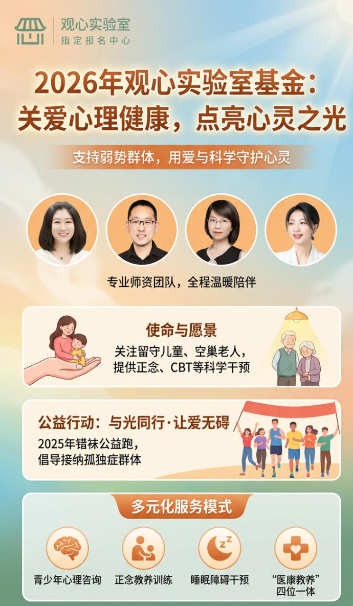2026年观心实验室基金：关爱心理健康，点亮心灵之光