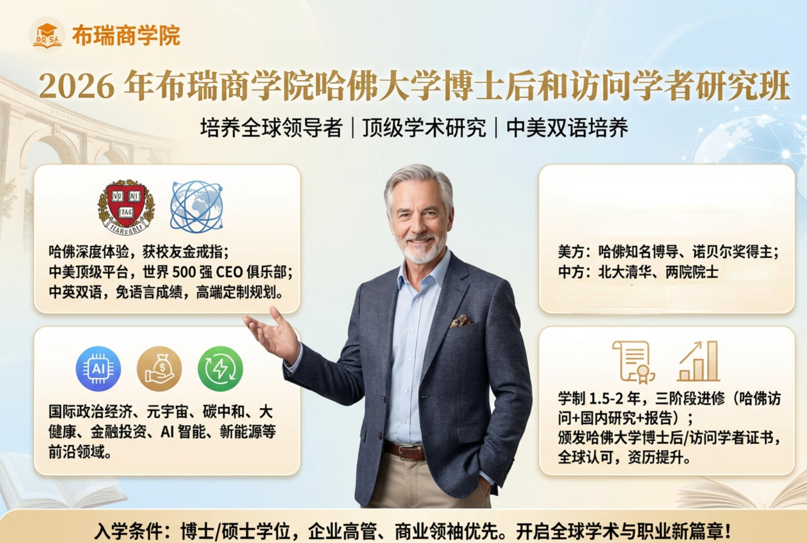 2026 年布瑞商学院哈佛大学博士后和访问学者研究班介绍