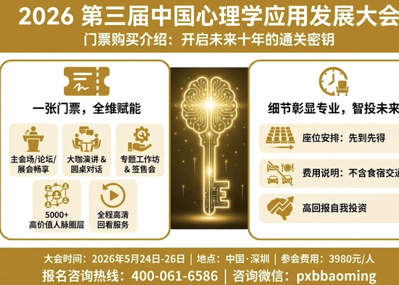 2026年心理学应用大会门票购买介绍：开启未来十年的通关密钥