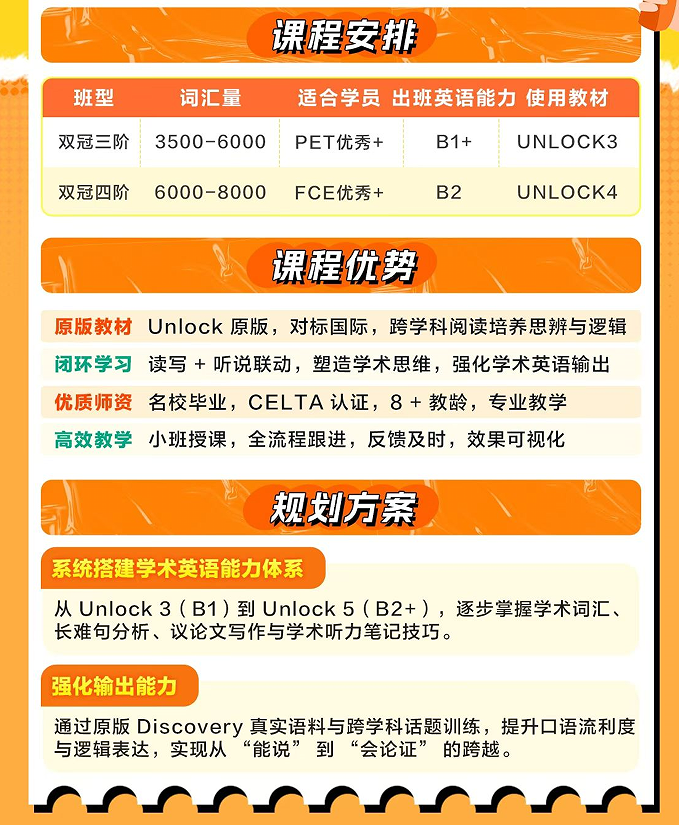 初中Unlock双冠新东方分级英语课程