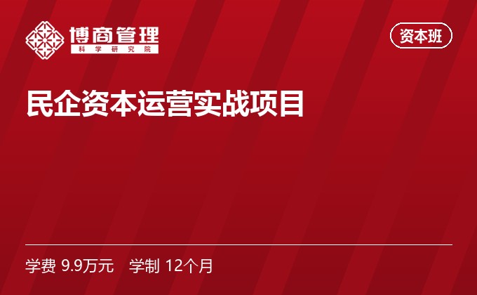 民企资本运营实战项目