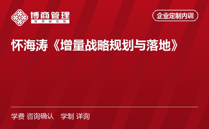 怀海涛《增量战略规划与落地》