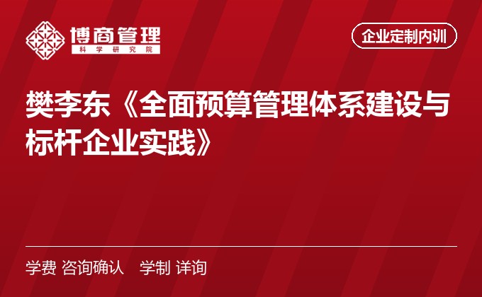 樊李东《全面预算管理体系建设与标杆企业实践》