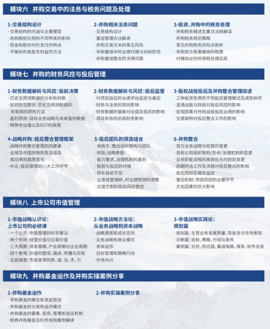 复旦金融汇并购实操班