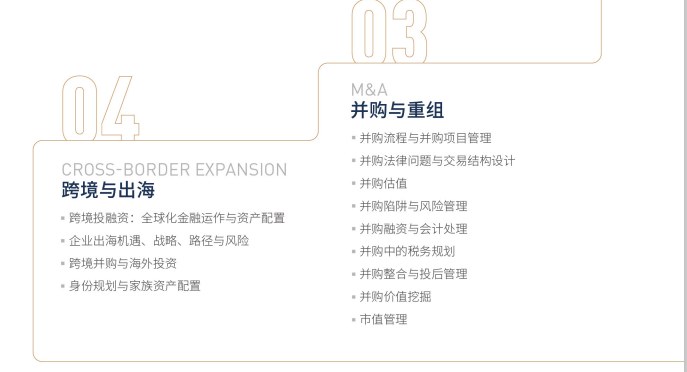 资本与并购全球企业家课程
