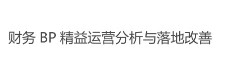 财务 BP 精益运营分析与落地改善