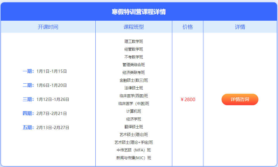 寒假特训班