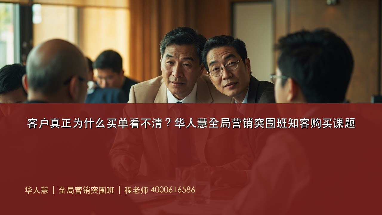 客户真正为什么买单看不清?华人慧全局营销突围班知客购买课题
