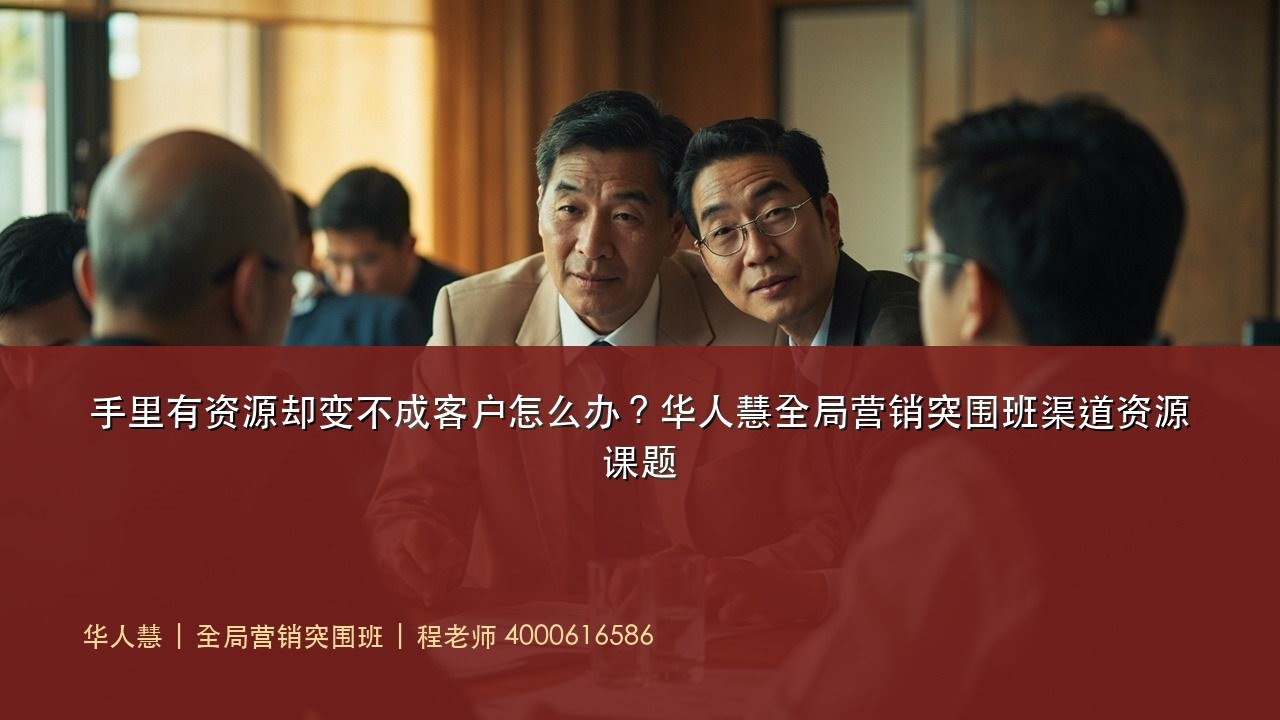 手里有资源却变不成客户怎么办?华人慧全局营销突围班渠道资源课题