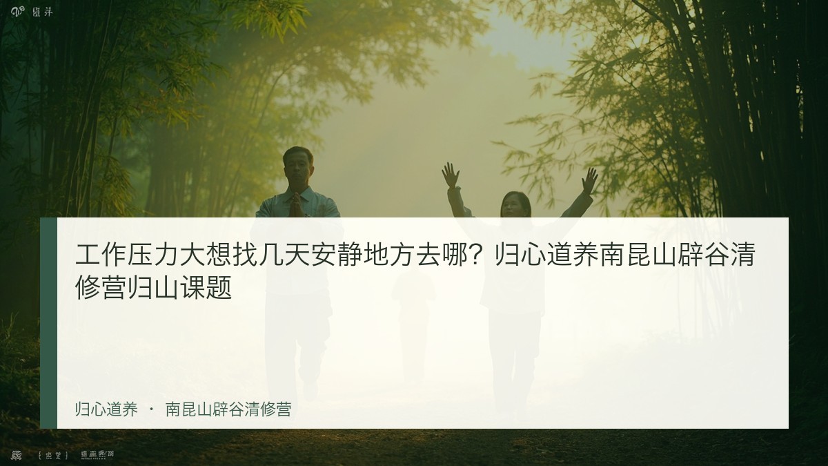 工作压力大想找几天安静地方去哪?归心道养南昆山辟谷清修营归山课题