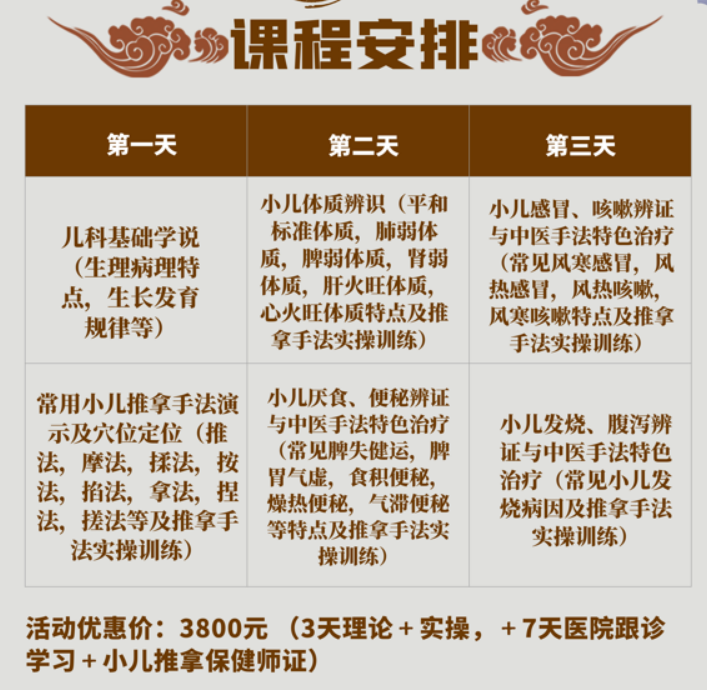 小儿推拿特色培训班