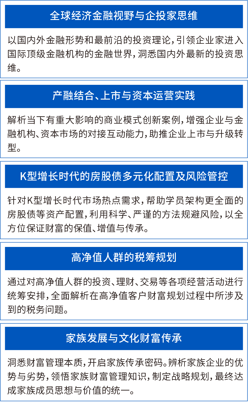 高净值金融学位项目培育计划成都班