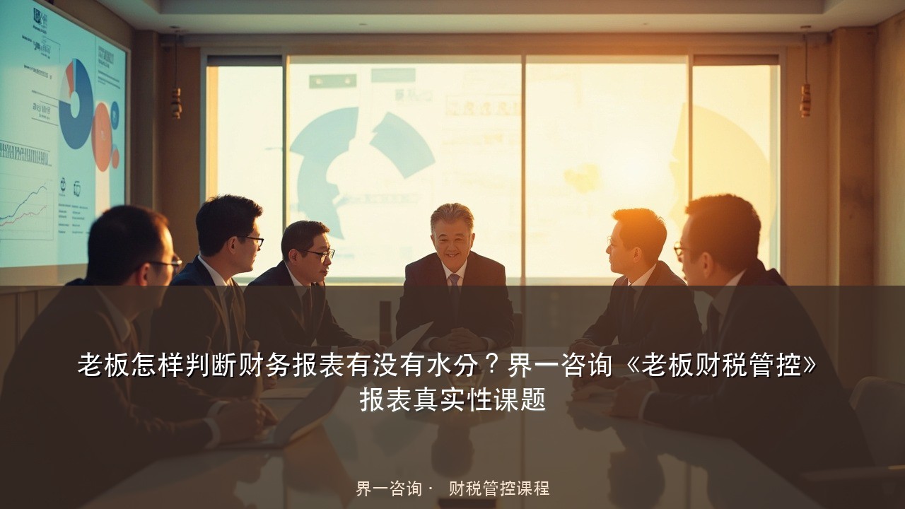 老板怎样判断财务报表有没有水分?界一咨询《老板财税管控》报表真实性课题