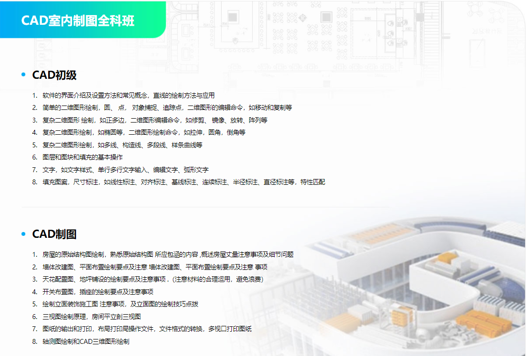 CAD室内制图全科班