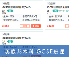 英联邦本科IGCSE班课