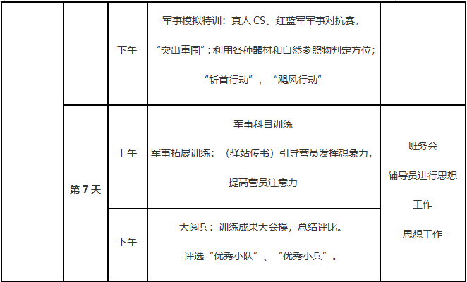 14天军事特训营