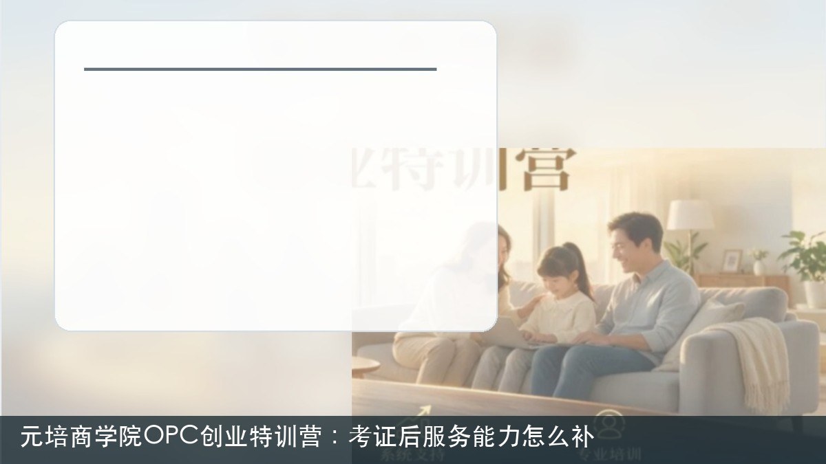 元培商学院OPC创业特训营：考证后服务能力怎么补