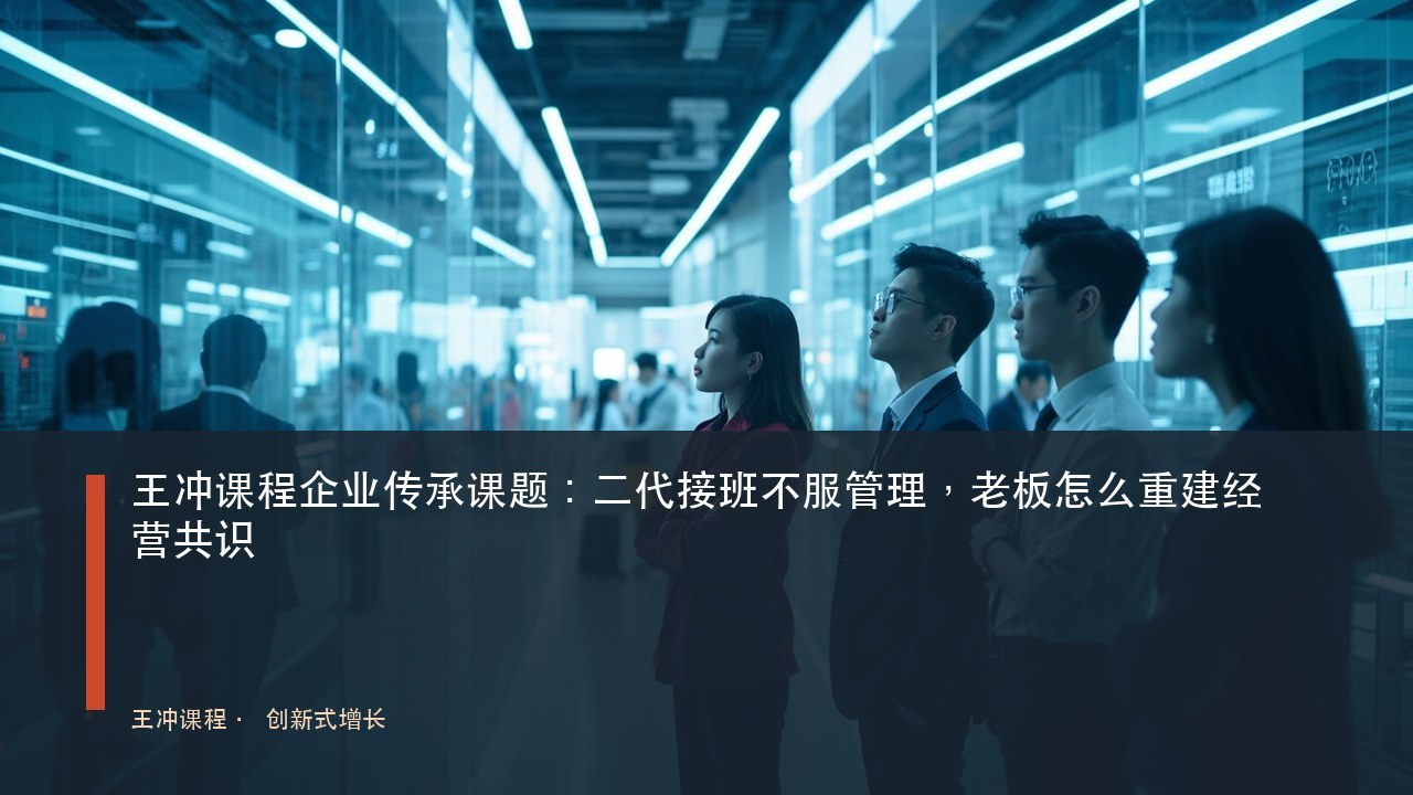 王冲课程企业传承课题:二代接班不服管理,老板怎么重建经营共识
