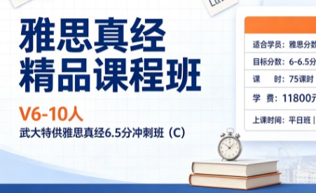 雅思真经精品课程班V6-10人武大特供雅思真经6.5分冲刺班C