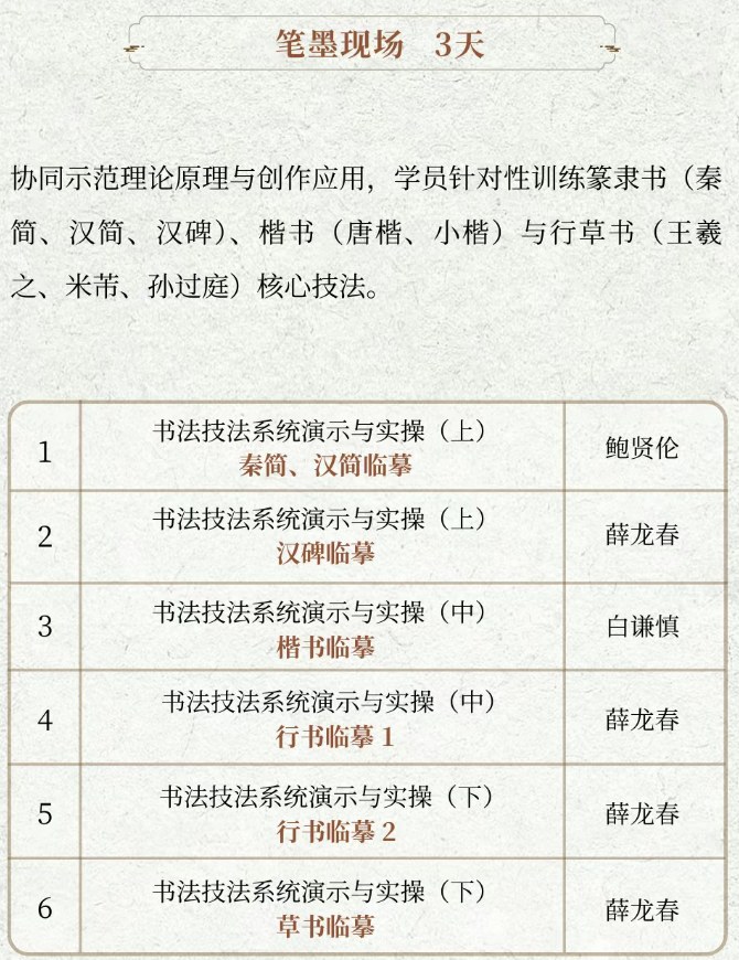 浙江大学书法鉴赏与实践短期研修班(第一期)