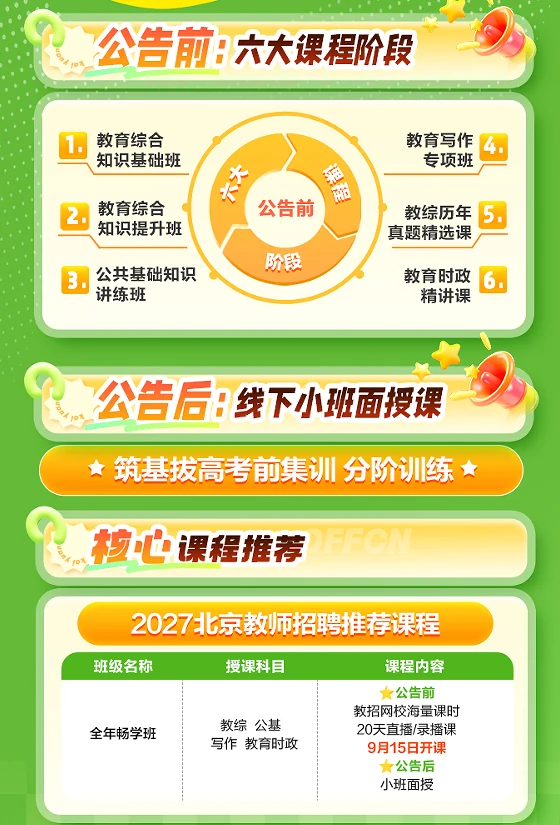 中公教师北京教师招聘课程