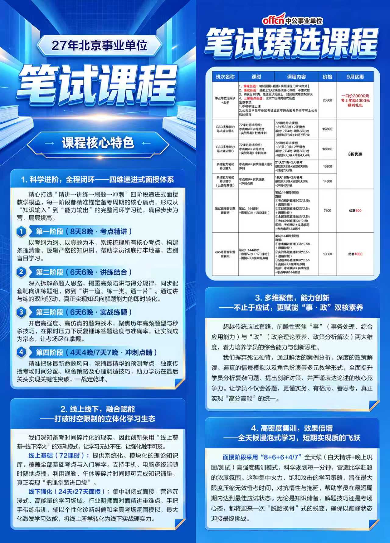 中公北京事业单位笔试课程