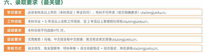 同济大学&美国德克萨斯大学阿灵顿分校高级管理人员工商管理硕士
