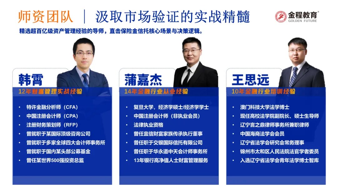金程教育保险金信托是什么:RFP注册保险金信托专家四章课程、师资与考试说明