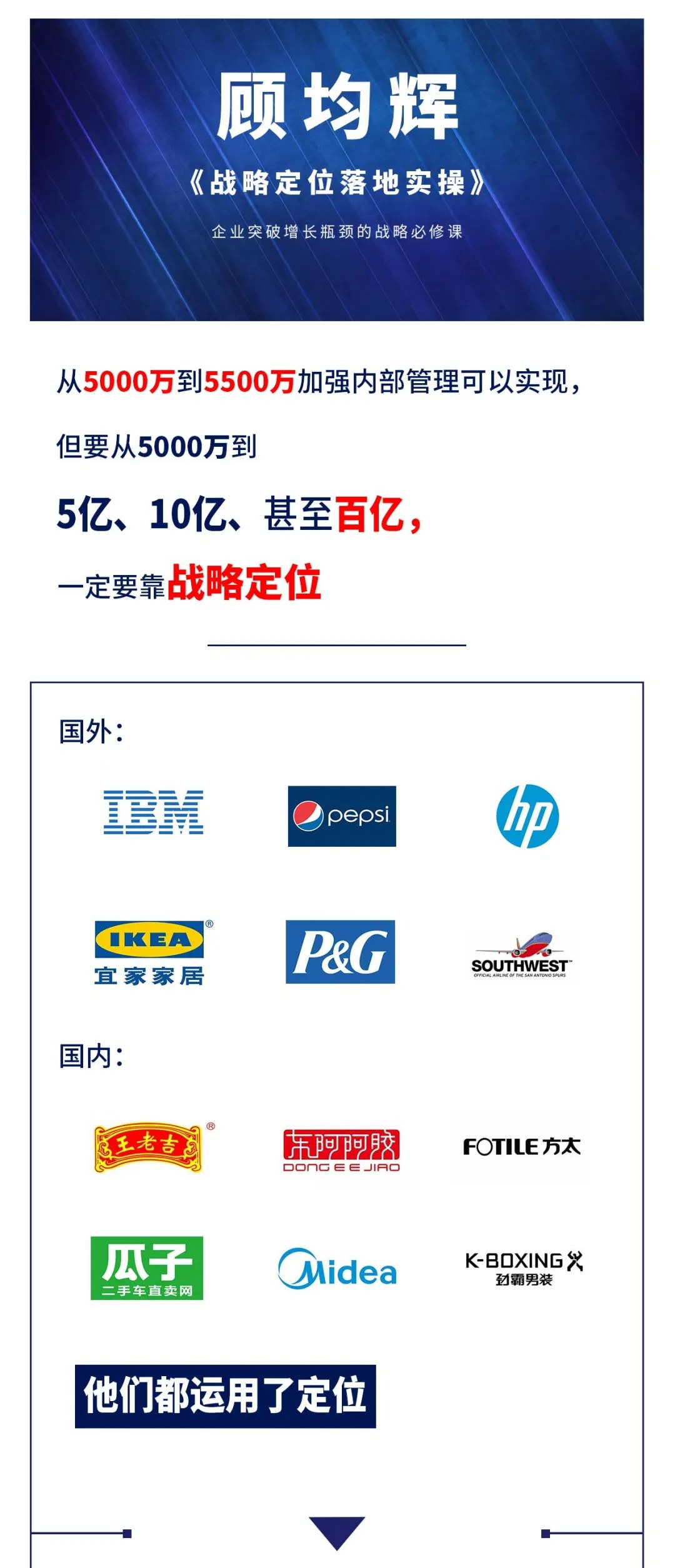 顾均辉战略定位第198期《战略定位落地实操》2026年11月21—23日广州开课