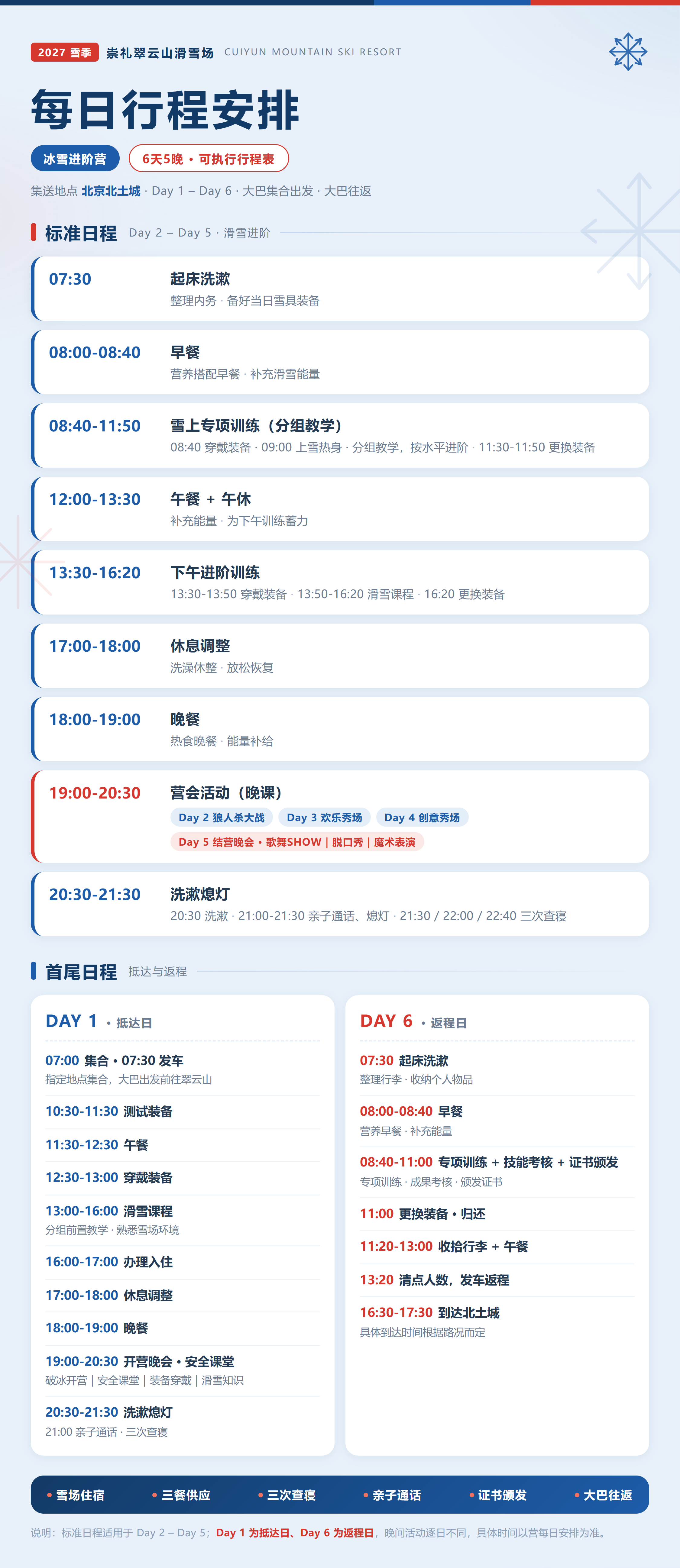 UYoung青少年营地 冰雪进阶营崇礼翠云山站6天5夜